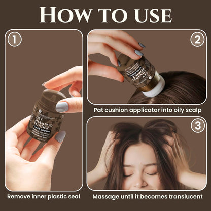Nuva Botanicals Dark Brown Non-Aerosol Dry Shampoo Powder with Biotin, Lavender Extract & Korean Ginseng - Volumizing Travel Size (0.42 oz)