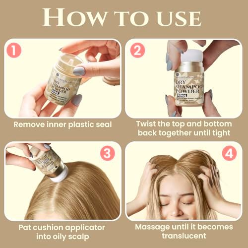 Nuva Botanicals Blonde Non Aerosol Dry Shampoo Powder with Biotin - Lavender Extract and Korean Ginseng - Volumizing Travel Size (0.42 oz) - görsel 4