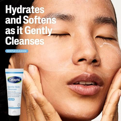 CETAPHIL Skincare Gift Set & Travel Companion for Sensitive Skin | Gentle Skin Cleanser, Daily Facial Cleanser, 2 x Moisturizing Lotion | TSA Approved | Dermatologist Recommended Brand