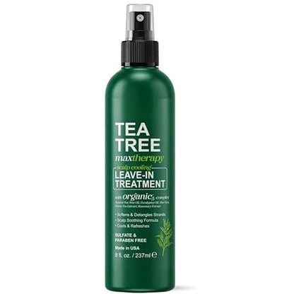 KESMEDIK Tea Tree Rosemary Leave In Conditioner - Detangler Spray for Frizz Control, Anti Dandruff & Itchy Scalp Relief - Paraben & Sulfate Free - 8 Fl Oz Avelisse