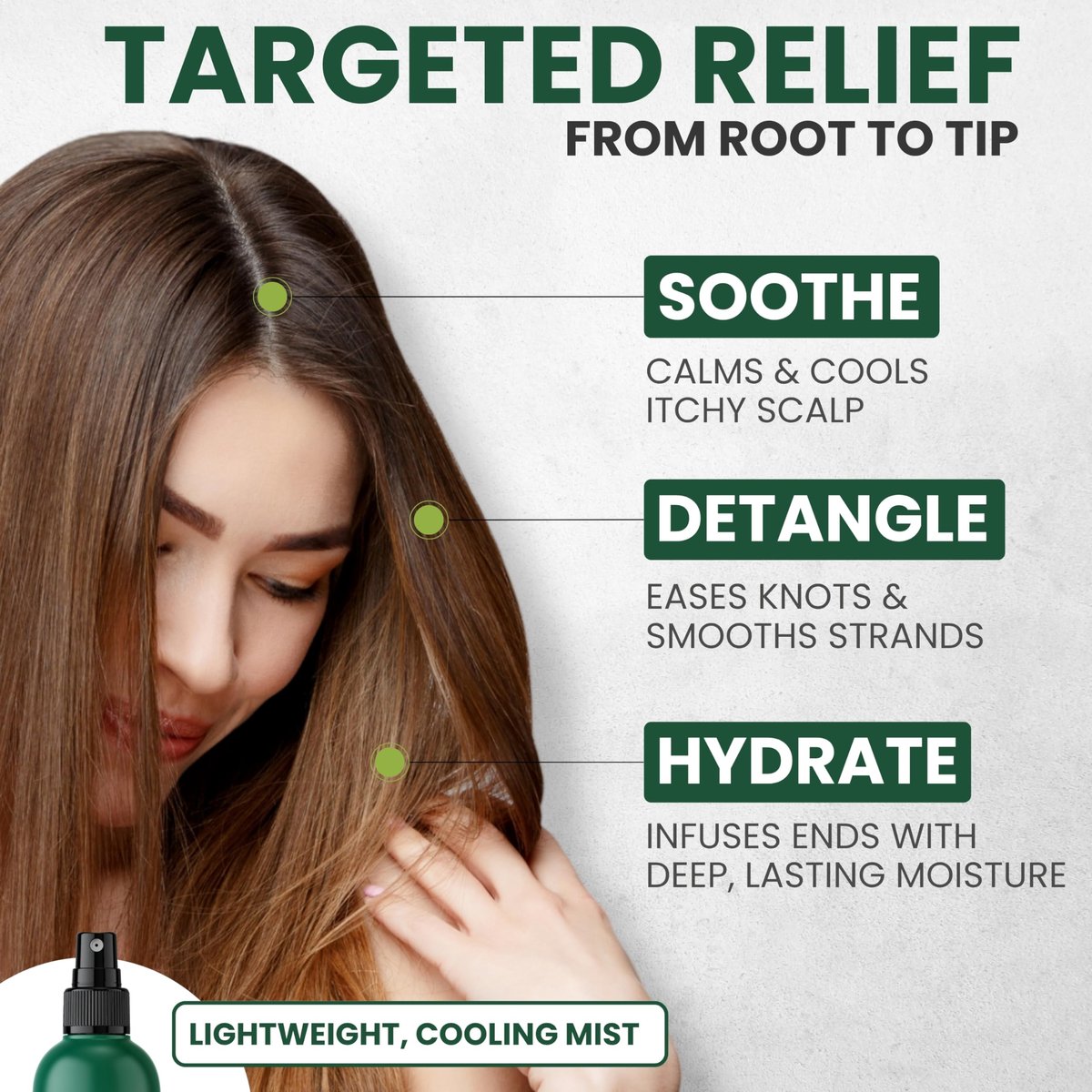 KESMEDIK Tea Tree Rosemary Leave In Conditioner - Detangler Spray for Frizz Control, Anti Dandruff & Itchy Scalp Relief - Paraben & Sulfate Free - 8 Fl Oz Avelisse