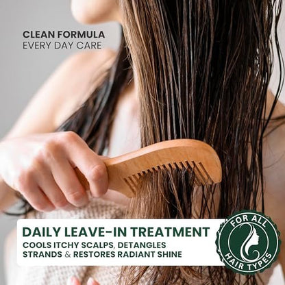 KESMEDIK Tea Tree Rosemary Leave In Conditioner - Detangler Spray for Frizz Control, Anti Dandruff & Itchy Scalp Relief - Paraben & Sulfate Free - 8 Fl Oz Avelisse