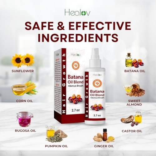 Batana Oil Hair Growth Spray with Scalp Massager – Natural Treatment for Hair Loss, Thinning, Bald Spots, Breakage – Strengthening, Thickening, Volumizing Serum for All Hair Types - görsel 9