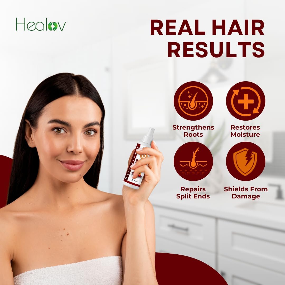 Batana Oil Hair Growth Spray with Scalp Massager – Natural Treatment for Hair Loss, Thinning, Bald Spots, Breakage – Strengthening, Thickening, Volumizing Serum for All Hair Types - görsel 12