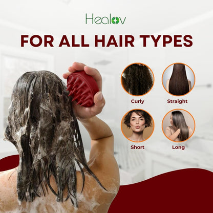 Batana Oil Hair Growth Spray with Scalp Massager – Natural Treatment for Hair Loss, Thinning, Bald Spots, Breakage – Strengthening, Thickening, Volumizing Serum for All Hair Types