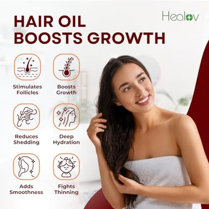 Batana Oil Hair Growth Spray with Scalp Massager – Natural Treatment for Hair Loss, Thinning, Bald Spots, Breakage – Strengthening, Thickening, Volumizing Serum for All Hair Types