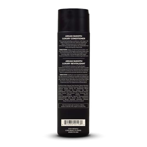 Jon Renau Argan Smooth Luxury Conditioner for Human Hair Wigs and Toppers – Deep Hydration, Detangling, Frizz Control – 8.5 oz Avelisse