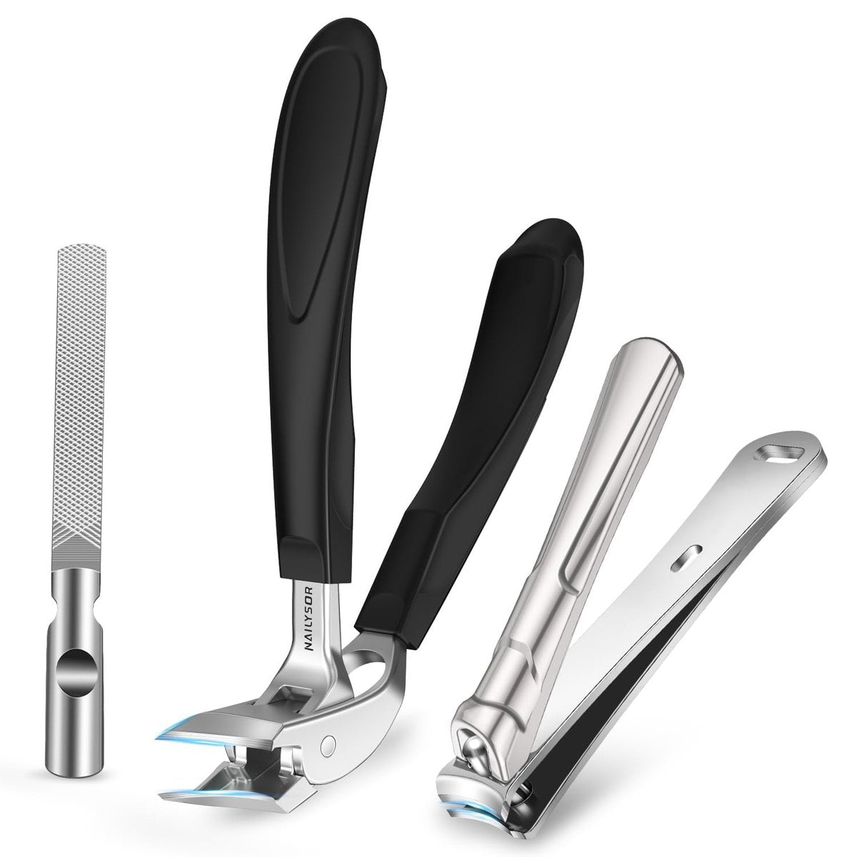 Upgrade Big Long Handled Toenail Clippers for Thick Nails for Seniors - Slanted Angled Head Large Toe Nail Clippers with Catcher, Wide Opening Sharp Precision Finger Nail Cutter for Men Women - görsel 1