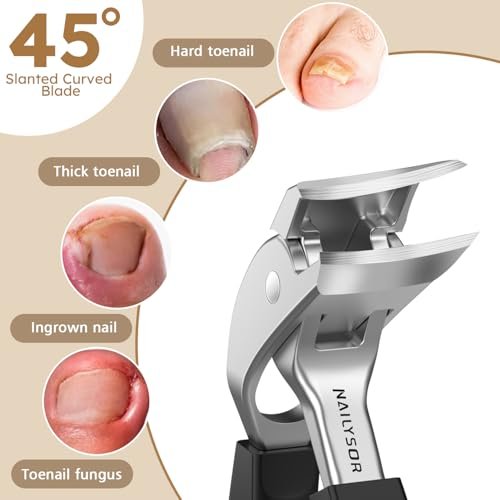 Upgrade Big Long Handled Toenail Clippers for Thick Nails for Seniors - Slanted Angled Head Large Toe Nail Clippers with Catcher, Wide Opening Sharp Precision Finger Nail Cutter for Men Women - görsel 6