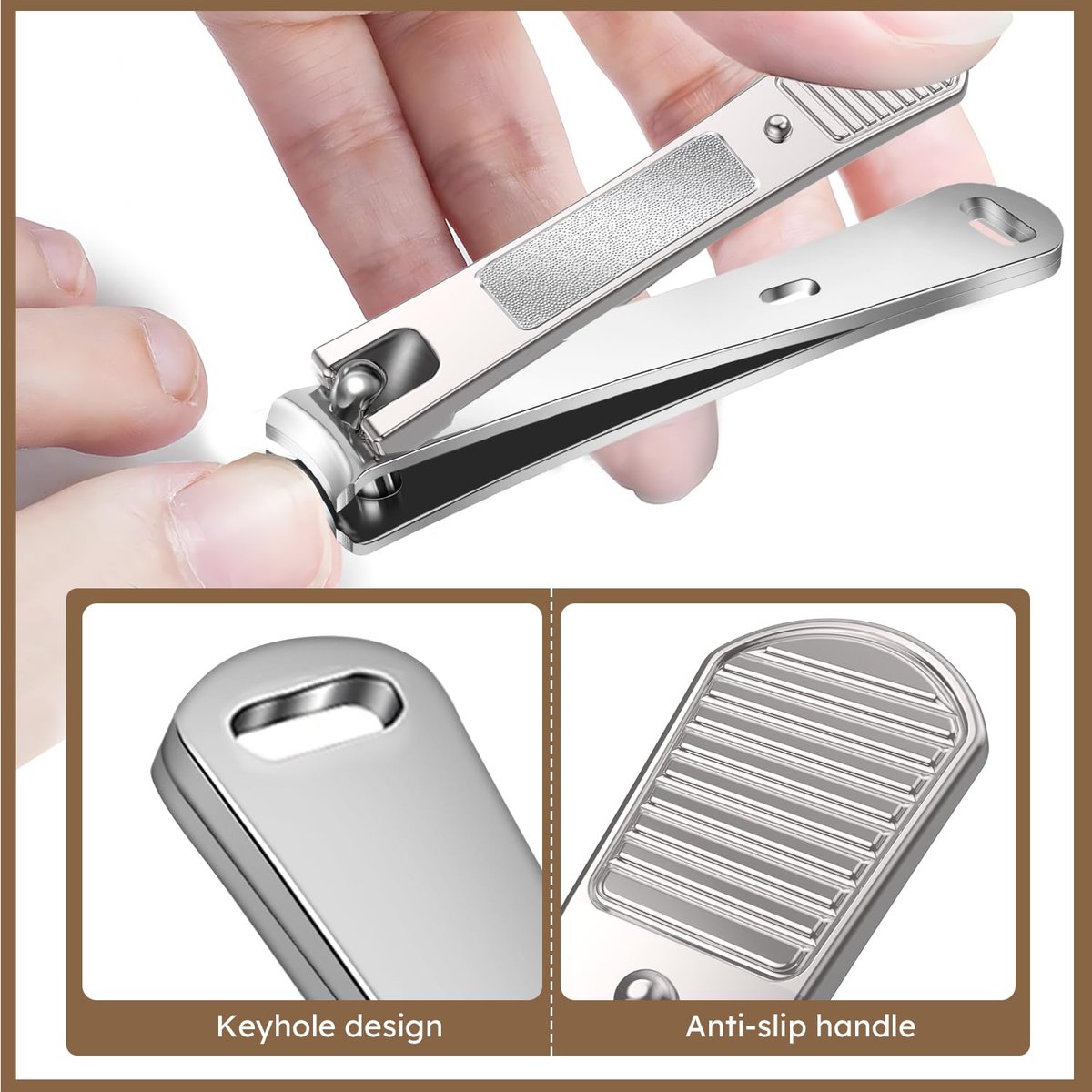 Upgrade Big Long Handled Toenail Clippers for Thick Nails for Seniors - Slanted Angled Head Large Toe Nail Clippers with Catcher, Wide Opening Sharp Precision Finger Nail Cutter for Men Women - görsel 11