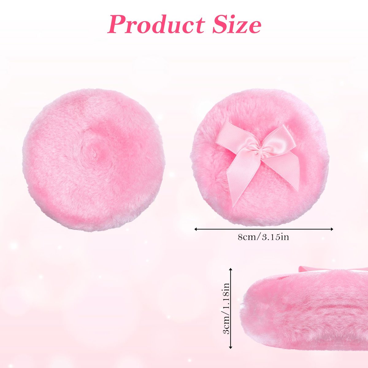 WJIAAA Large Fluffy Body Powder Puff - 4 Pack, 3.5 Inch Soft Reusable Round Loose Puff for Adults (4 Colors) - görsel 5