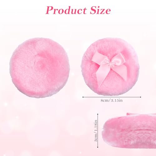 WJIAAA Large Fluffy Body Powder Puff - 4 Pack, 3.5 Inch Soft Reusable Round Loose Puff for Adults (4 Colors) - görsel 6
