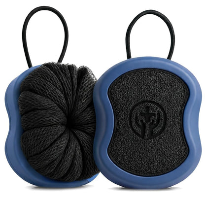 Tilcare 2-Pack High Foaming Body Scrubber Exfoliator for Men and Women, Ergonomic Shower Scrub, Deep Exfoliating Travel Bath Brush Loofah, Durable Skin Wash Tool (Blue, Coir)