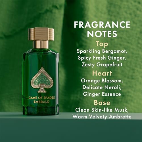 Jo Milano Game of Spades Emerald Parfum Spray – Unisex Warm Citrusy Fragrance 3.0 oz Avelisse