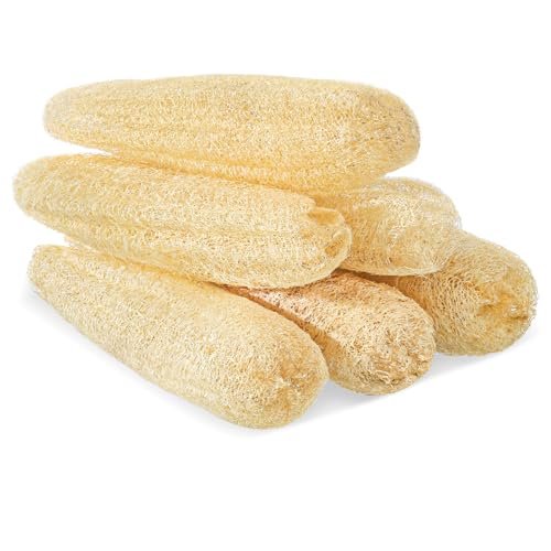 ZhouBoat 6 Pack Natural Loofah Sponge 15.7 Inch - Organic Exfoliating Sponge for Kitchen, Bath & Body Scrub Avelisse