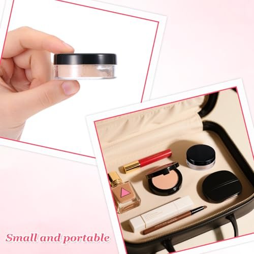 3 Pack 10ml Black Plastic Refillable Loose Powder Containers with Rotatable Sifter & Leakproof Lid - görsel 12