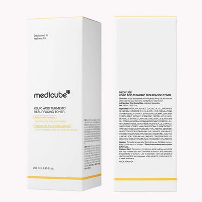 medicube Kojic Acid Turmeric Smoothing Toner for Face & Body | Lightweight Toner for Balancing Uneven Skin Tone & Texture | Niacinamide, Glycolic Acid for Clear Glass Skin | 8.45 fl.oz Avelisse