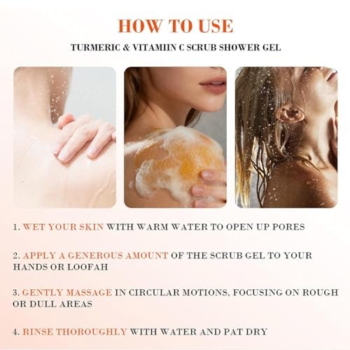 Amococo Turmeric Orange Vitamin C Body Wash with Cocoa Seed Exfoliant, Mattifying Scrub for Uneven Skin Texture, Body-Only Daily Use, 16.9 fl oz - görsel 10