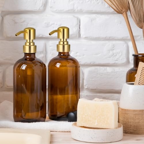 2 Pack Gold Soap Dispenser Pump Replacement, Stainless Steel Hand Liquid Soap Pump for Regular Mouth Bottles Standard 28/400 Neck Size for Hand Dish Soap Bottle and Lotion - görsel 10