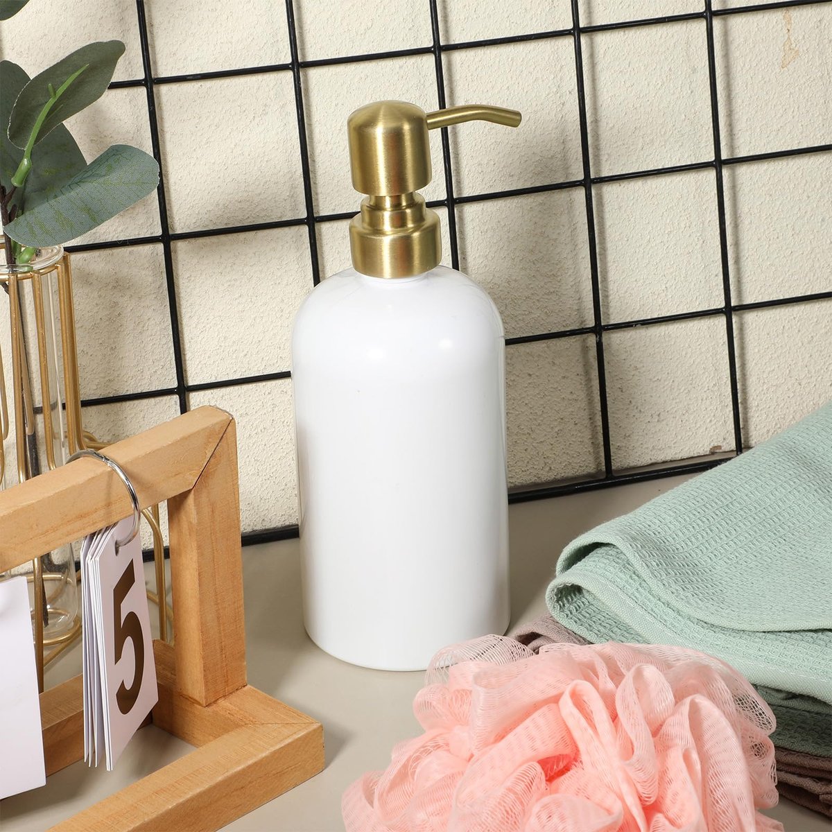 2 Pack Gold Soap Dispenser Pump Replacement, Stainless Steel Hand Liquid Soap Pump for Regular Mouth Bottles Standard 28/400 Neck Size for Hand Dish Soap Bottle and Lotion - görsel 11