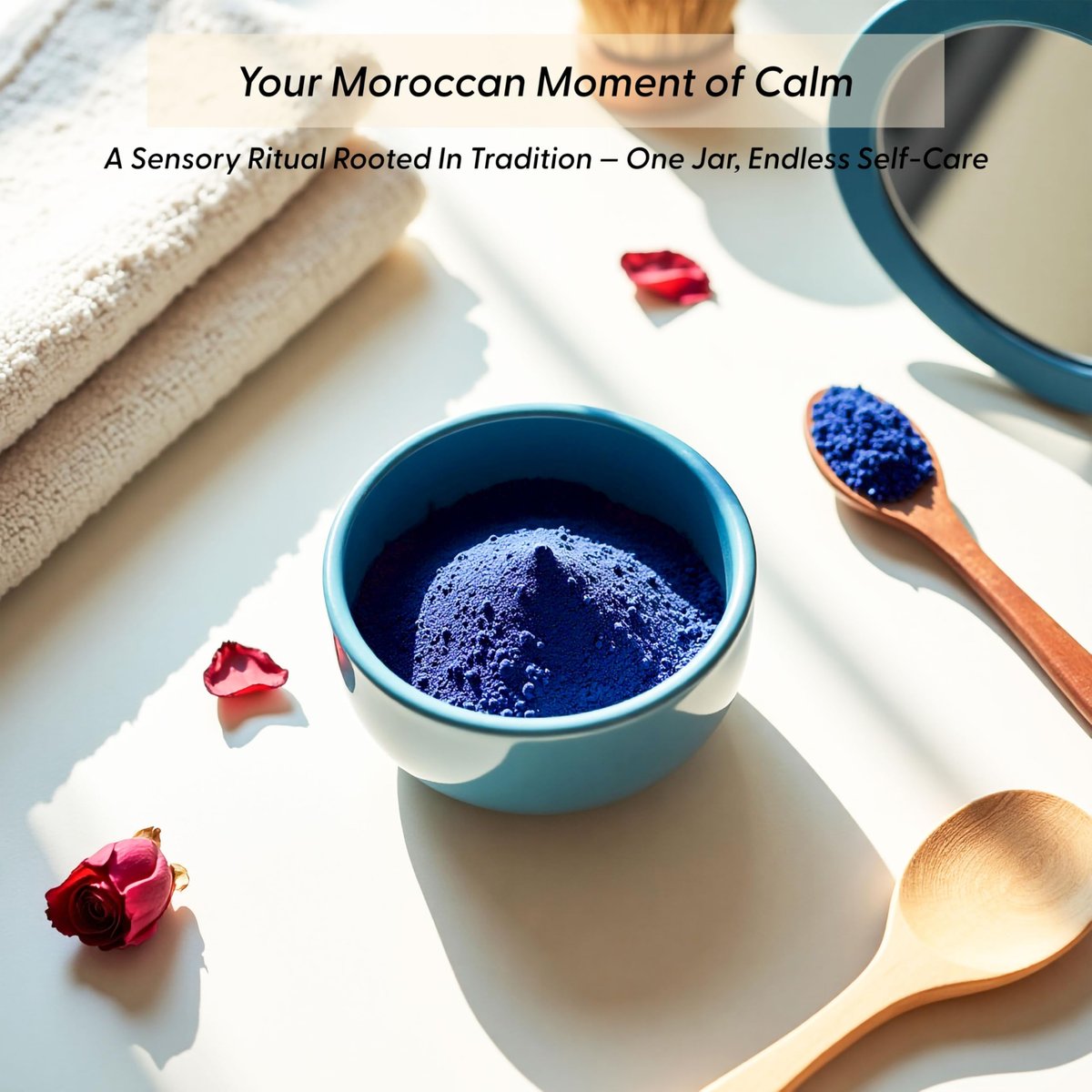 Argaviva Moroccan Nila Powder – Natural Blue Clay Mask for Face, Body & Hair – Exfoliates for Glowing, Even-Toned Skin – Plant-Based & Traditional Hammam Skincare for All Skin Types Avelisse
