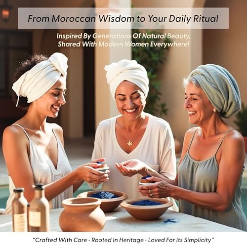 Argaviva Moroccan Nila Powder – Natural Blue Clay Mask for Face, Body & Hair – Exfoliates for Glowing, Even-Toned Skin – Plant-Based & Traditional Hammam Skincare for All Skin Types Avelisse