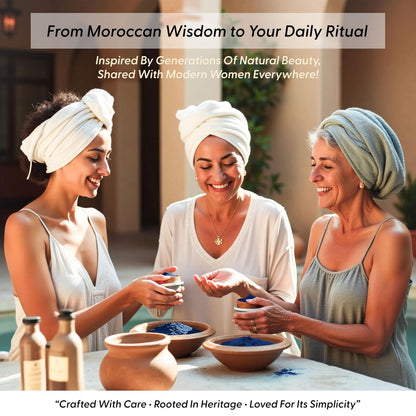 Argaviva Moroccan Nila Powder – Natural Blue Clay Mask for Face, Body & Hair – Exfoliates for Glowing, Even-Toned Skin – Plant-Based & Traditional Hammam Skincare for All Skin Types Avelisse