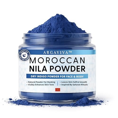 Argaviva Moroccan Nila Powder – Natural Blue Clay Mask for Face, Body & Hair – Exfoliates for Glowing, Even-Toned Skin – Plant-Based & Traditional Hammam Skincare for All Skin Types Avelisse