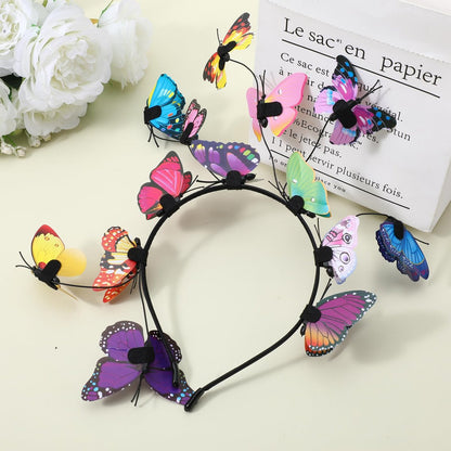 CIATBYYJ Butterfly Headband Fascinators for Women - Colorful Butterfly Crown for Tea Party, Wedding, Halloween Costume
