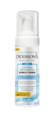 Dickinson’s Witch Hazel Exfoliating Bubble Toner with 0.5% Salicylic Acid, Glycolic Acid & Niacinamide – Clears Pores, Smooths Texture, Brightens Skin – Alcohol-Free, Fragrance-Free – 5 Fl Oz - görsel 2