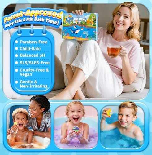 Bath Bombs for Kids with Surprise Inside – 20 Pack Handmade Fizzy Bath Balls with Glow-in-the-Dark Toys, Fun Gift Set for Boys & Girls, Great for Christmas or Advent Calendar Avelisse