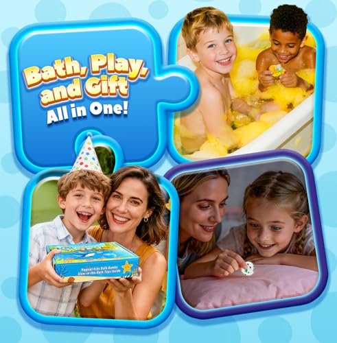 Bath Bombs for Kids with Surprise Inside – 20 Pack Handmade Fizzy Bath Balls with Glow-in-the-Dark Toys, Fun Gift Set for Boys & Girls, Great for Christmas or Advent Calendar Avelisse