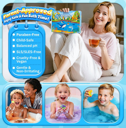 Bath Bombs for Kids with Surprise Inside – 20 Pack Handmade Fizzy Bath Balls with Glow-in-the-Dark Toys, Fun Gift Set for Boys & Girls, Great for Christmas or Advent Calendar Avelisse