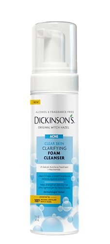 Dickinson's Witch Hazel Acne Foam Cleanser with 2% Salicylic Acid, Niacinamide & Tea Tree - Alcohol-Free, Fragrance-Free Gentle Daily Face Wash for Clear Skin, 7 Fl Oz - görsel 2