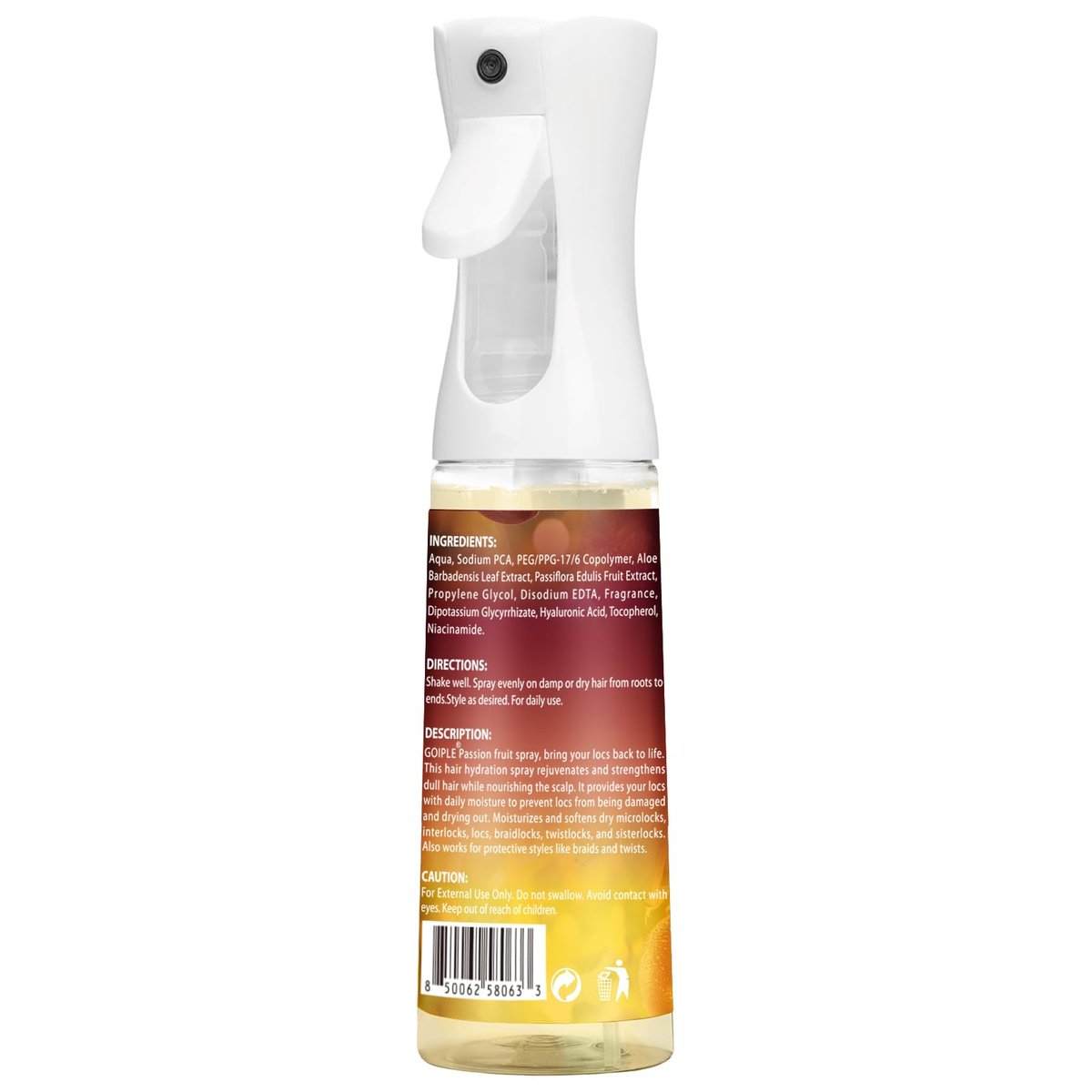 Goiple Loc Moisturizing Spray for Dull, Dry Locs - Daily Passion Fruit Hair and Scalp Moisturizer for Dreadlocks, Locs, Microlocks, Braids - Lightweight Refreshing Moisturizer Loc Spray for Anti-Frizz (10 Fl Oz) - görsel 17