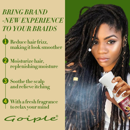 Goiple Loc Moisturizing Spray for Dull, Dry Locs - Daily Passion Fruit Hair and Scalp Moisturizer for Dreadlocks, Locs, Microlocks, Braids - Lightweight Refreshing Moisturizer Loc Spray for Anti-Frizz (10 Fl Oz)