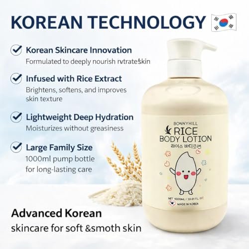 BONNYHILL Rice Body Lotion - Intense Moisturizer for Radiant Skin, 33.81 FL OZ Avelisse