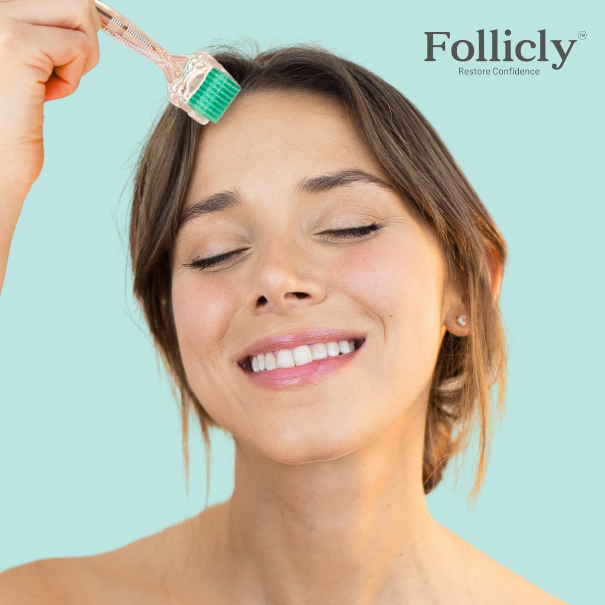 Follicly Derma Roller – Professional Microneedling Tool for Hair, Skin & Face – 192 Authentic Titanium Microneedles – Premium At Home Beauty Care – Includes Free Protective Storage Case - görsel 13
