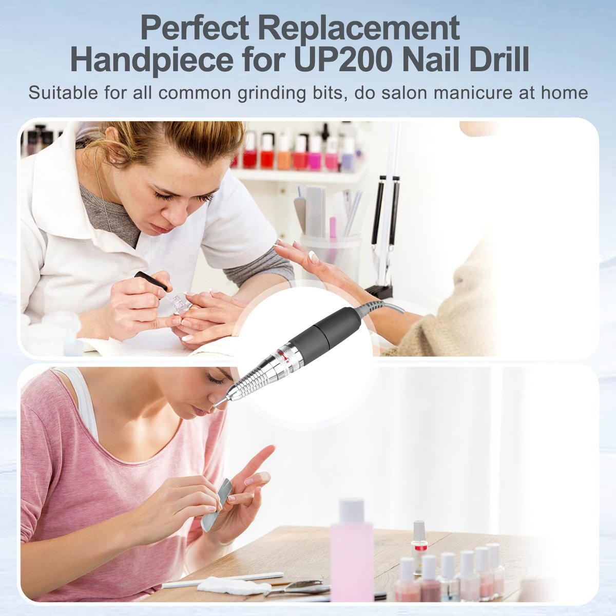HoMove Nail Drill Handpiece Replacement Compatible with KUPA & UP200 - 3-Pin, Low Noise, Aluminum Body Avelisse
