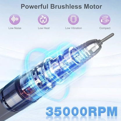 HoMove Nail Drill Handpiece Replacement Compatible with KUPA & UP200 - 3-Pin, Low Noise, Aluminum Body Avelisse