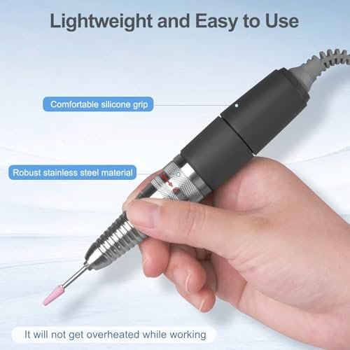 HoMove Nail Drill Handpiece Replacement Compatible with KUPA & UP200 - 3-Pin, Low Noise, Aluminum Body Avelisse