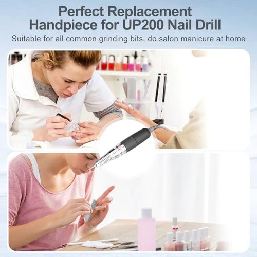 HoMove Nail Drill Handpiece Replacement Compatible with KUPA & UP200 - 3-Pin, Low Noise, Aluminum Body Avelisse