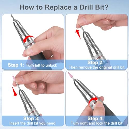 HoMove Nail Drill Handpiece Replacement Compatible with KUPA & UP200 - 3-Pin, Low Noise, Aluminum Body Avelisse