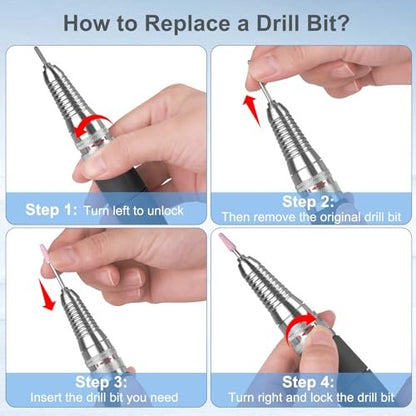 HoMove Nail Drill Handpiece Replacement Compatible with KUPA & UP200 - 3-Pin, Low Noise, Aluminum Body Avelisse