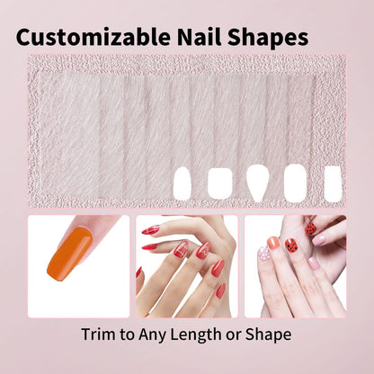 KMYZQDV 100-Piece Fiberglass Nail Wrap Extension Kit – Natural Silk Paper Towels for Broken Nail Fix & DIY Nail Art Accessories