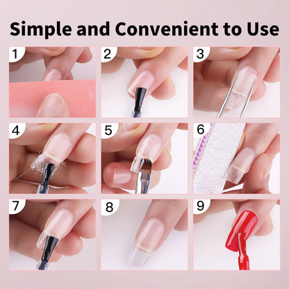 KMYZQDV 100-Piece Fiberglass Nail Wrap Extension Kit – Natural Silk Paper Towels for Broken Nail Fix & DIY Nail Art Accessories