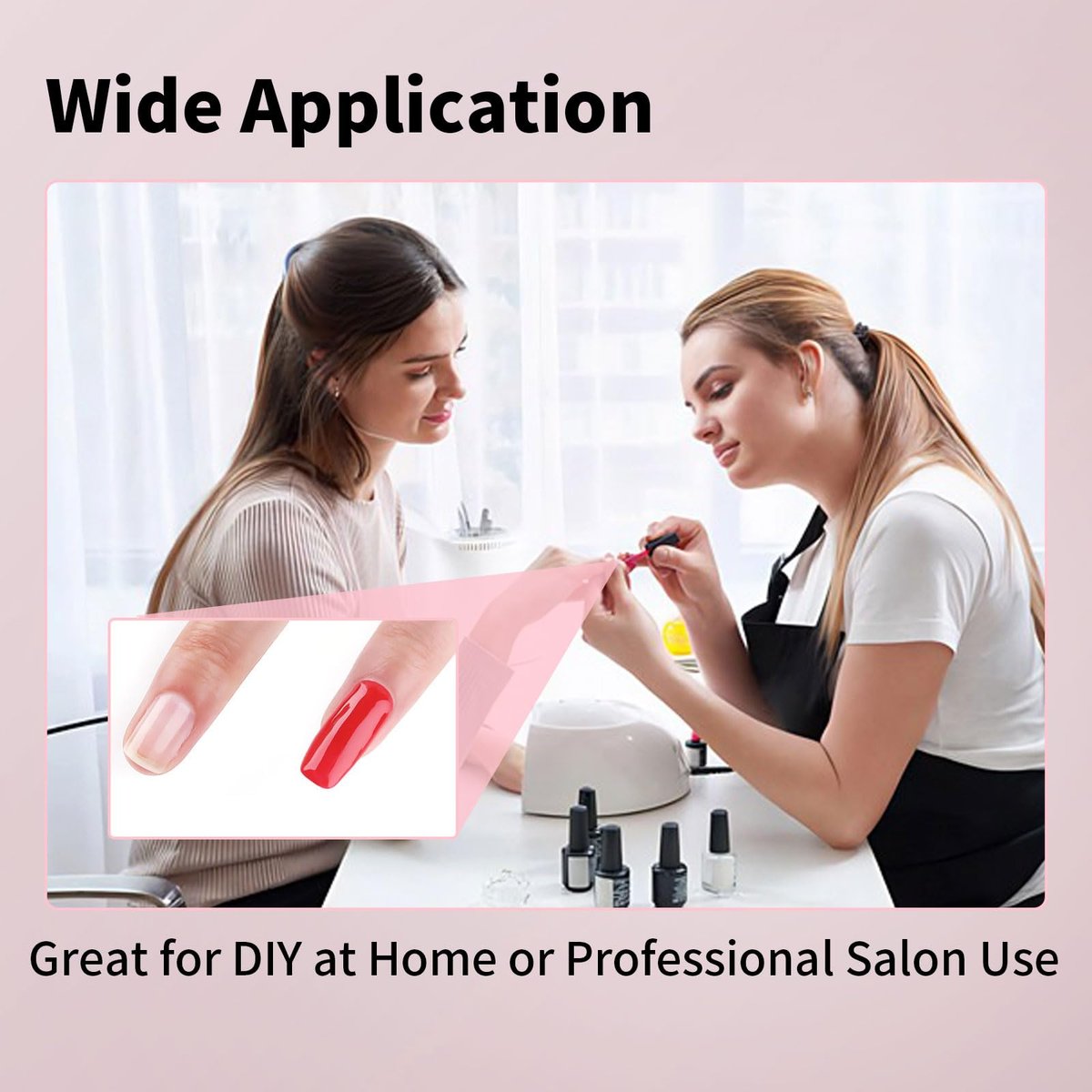 KMYZQDV 100-Piece Fiberglass Nail Wrap Extension Kit – Natural Silk Paper Towels for Broken Nail Fix & DIY Nail Art Accessories - görsel 5