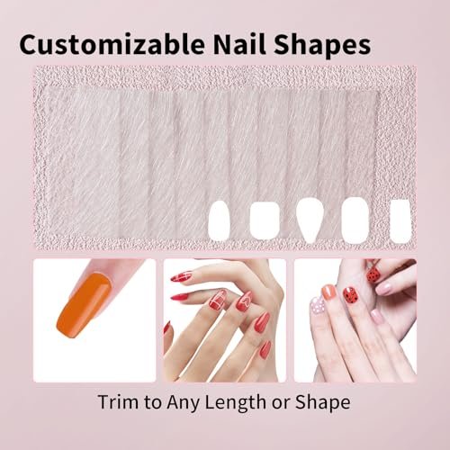 KMYZQDV 100-Piece Fiberglass Nail Wrap Extension Kit – Natural Silk Paper Towels for Broken Nail Fix & DIY Nail Art Accessories - görsel 10