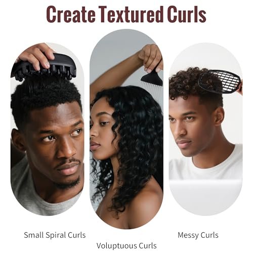 Belongtous Premium Twist Hair Sponge Brush & Twist Styler Comb Set for Men & Women – Black Silicone Hair Brush Pick for Afro, Curly, Coiled, Short Hair Avelisse