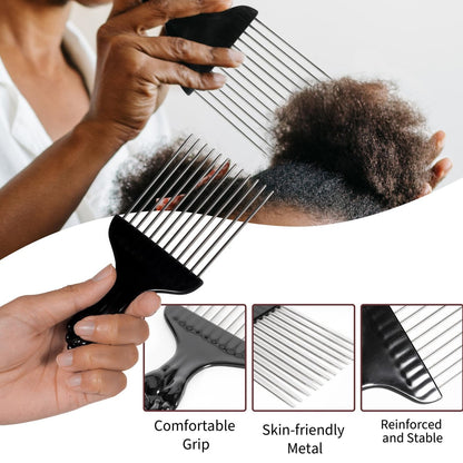Belongtous Premium Twist Hair Sponge Brush & Twist Styler Comb Set for Men & Women – Black Silicone Hair Brush Pick for Afro, Curly, Coiled, Short Hair Avelisse